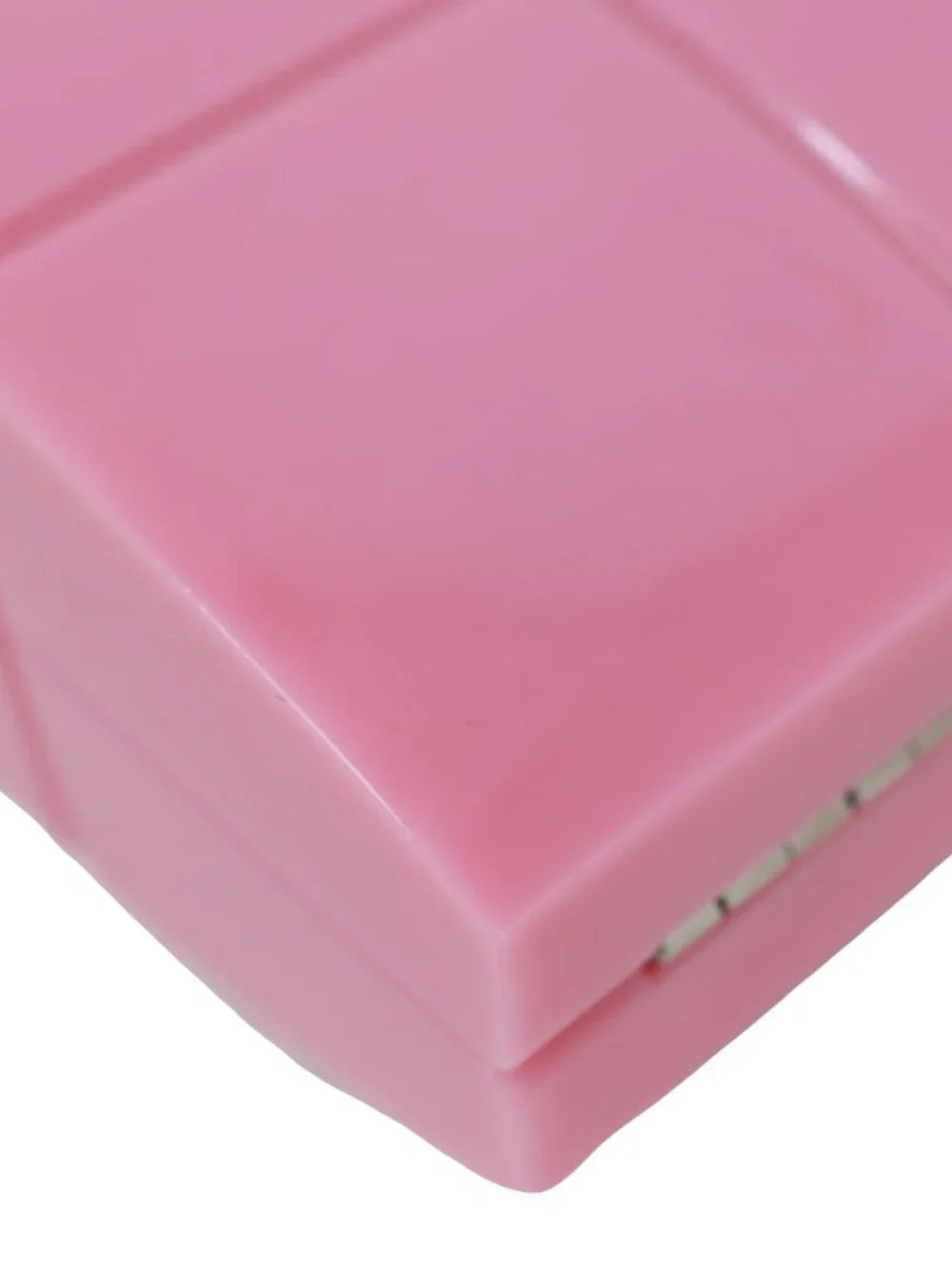 Chanel  Minaudiere Choco Bar Leather Clutch Pink